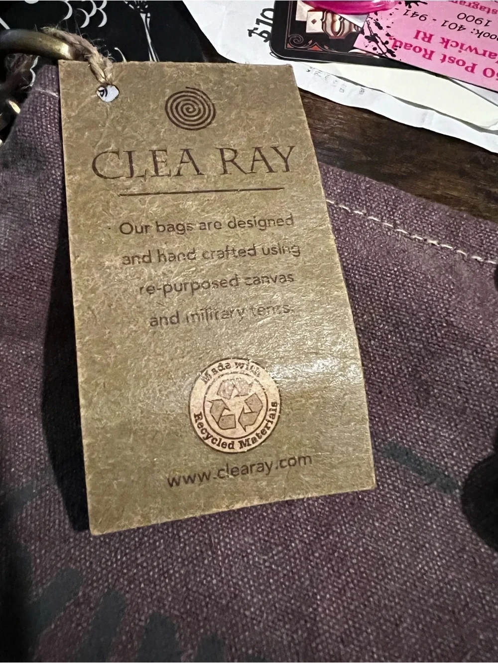 Clea Ray Vintage MAP Co. Two-Tone Rustic Canvas Crossbody Bag - Brown & Gray